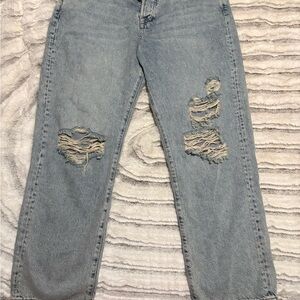 Free People Distressed Light Blue Jeans 32